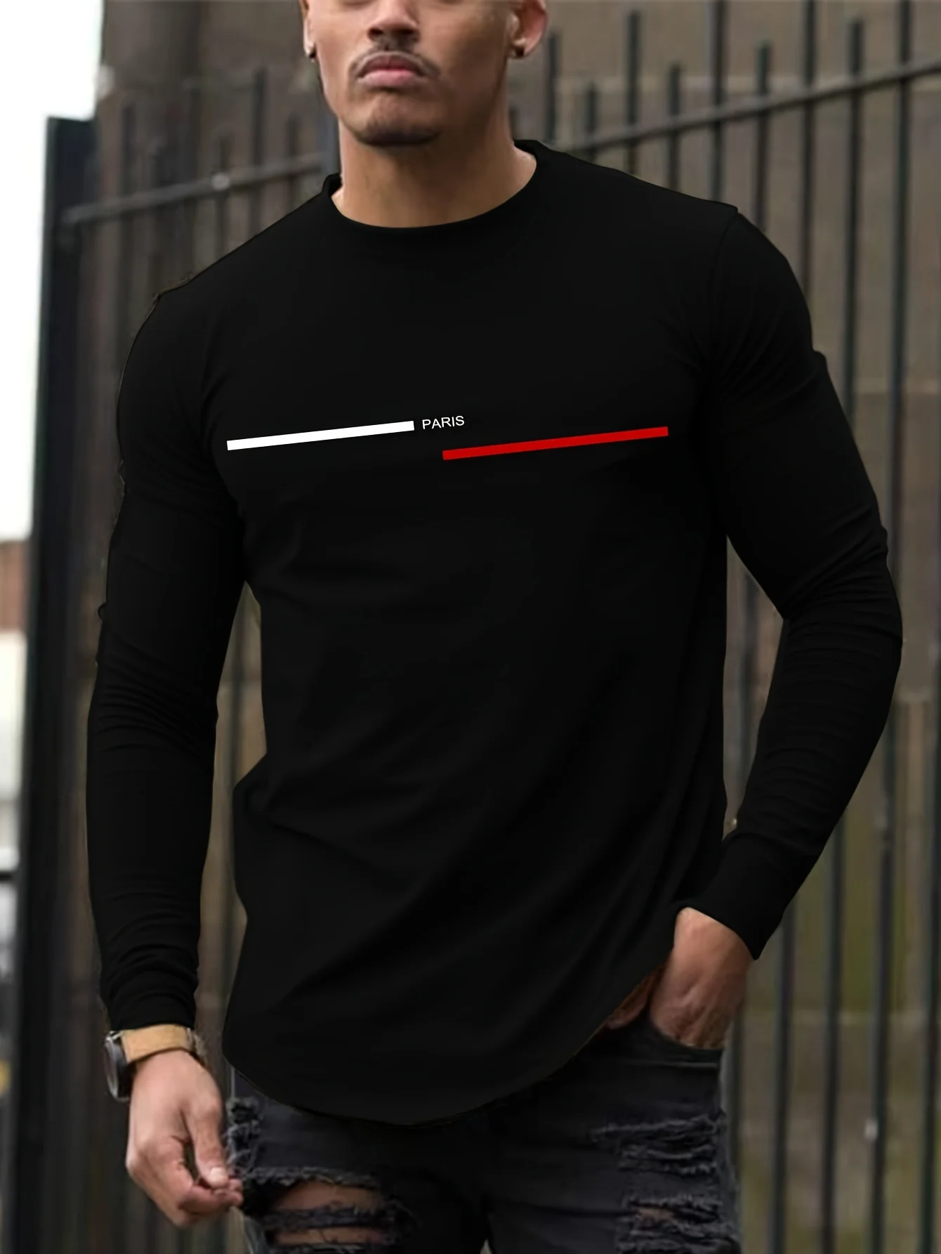 tee shirt homme manche longue paris – Image 18