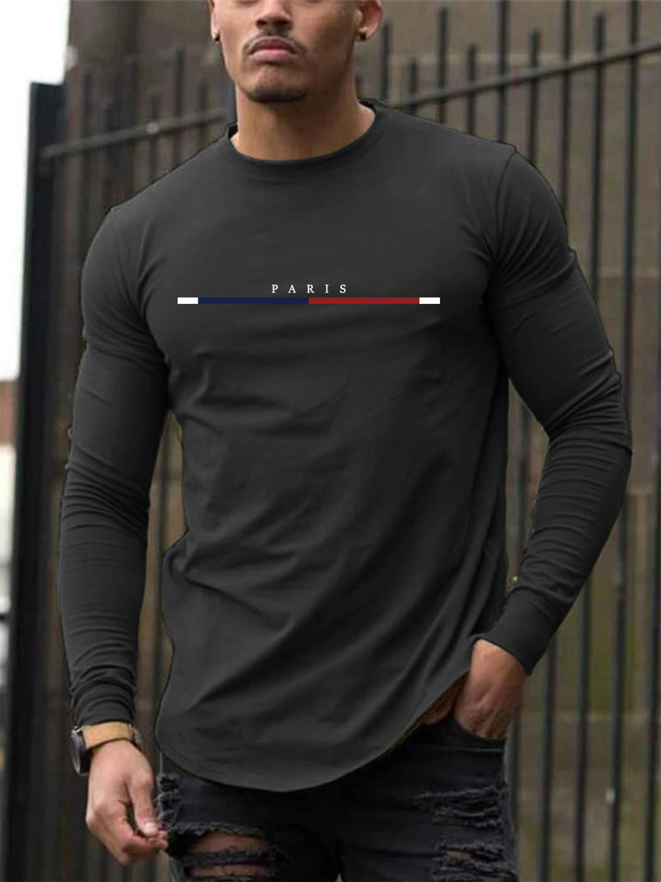 tee shirt homme manche longue paris – Image 14