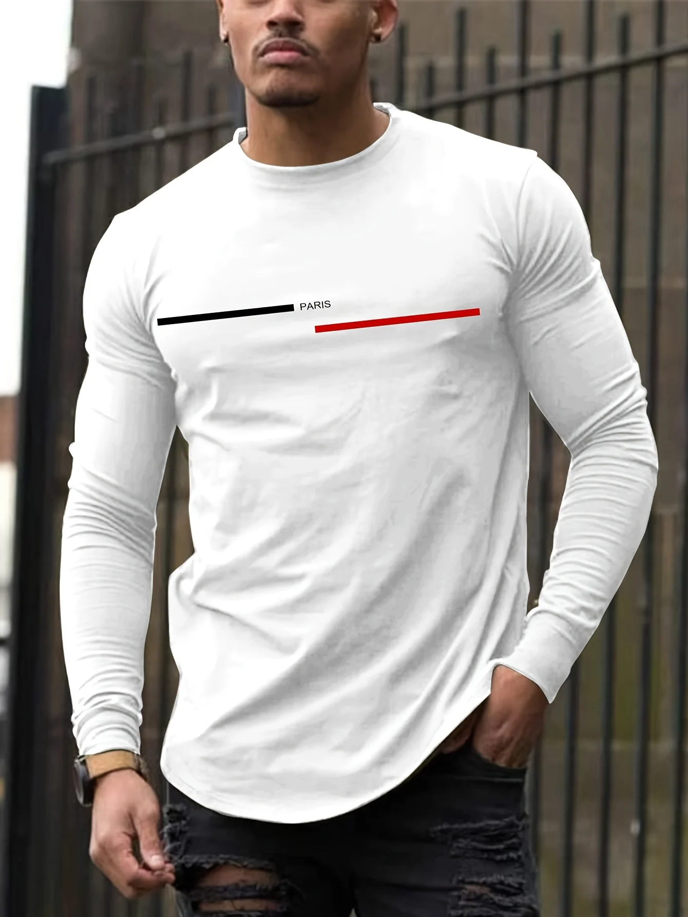 tee shirt homme manche longue paris – Image 17