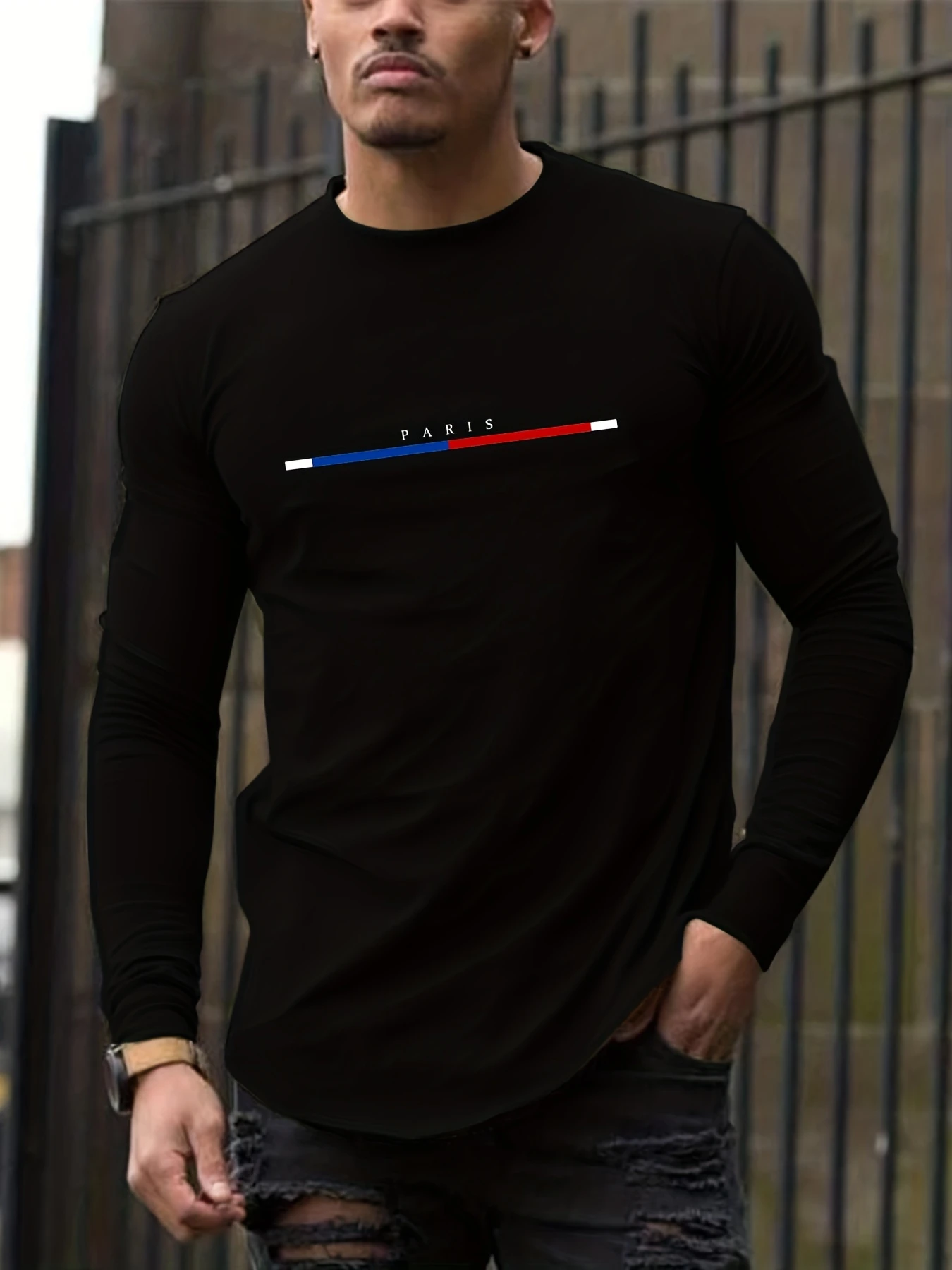 tee shirt homme manche longue paris – Image 10