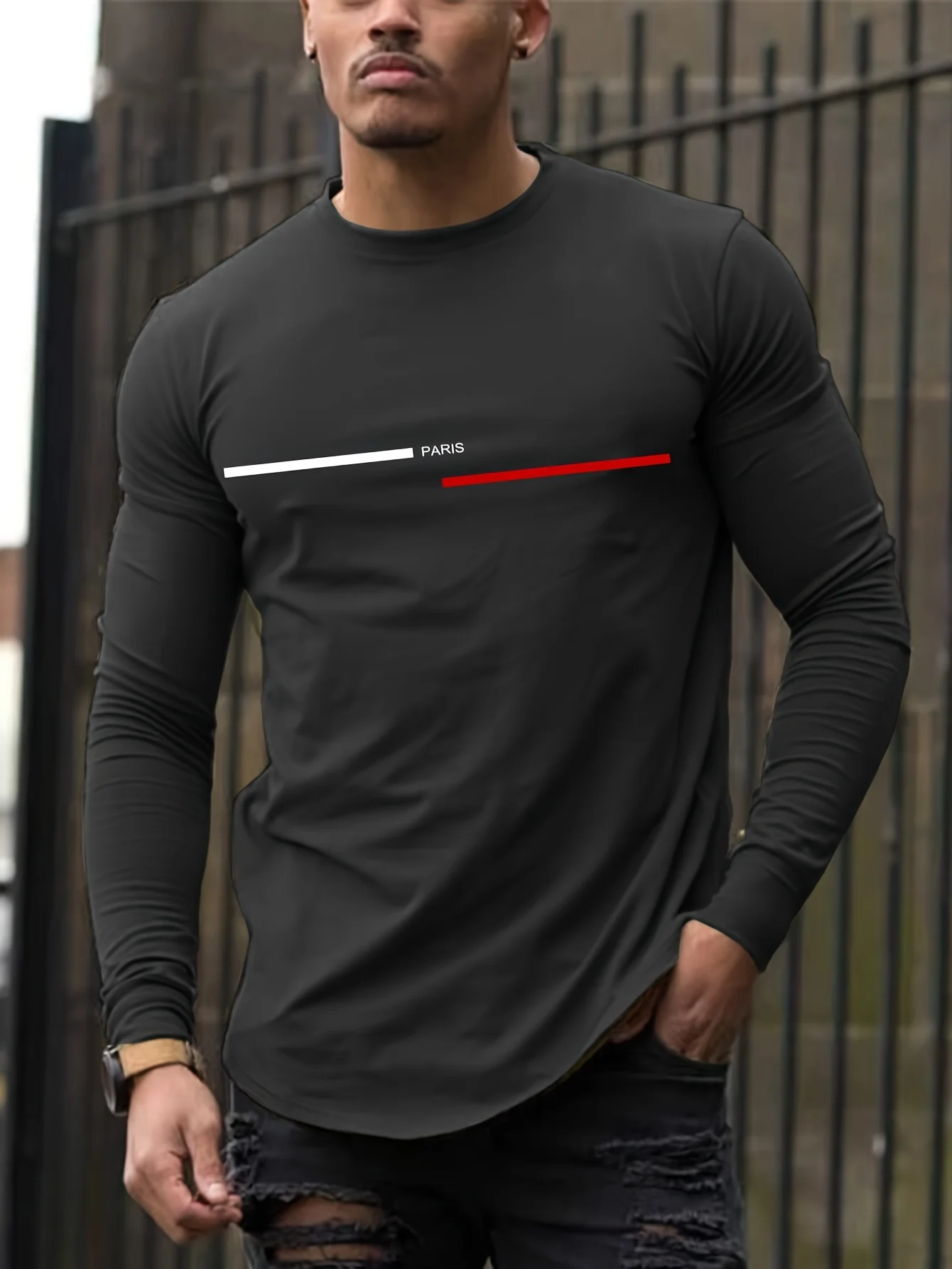 tee shirt homme manche longue paris – Image 19